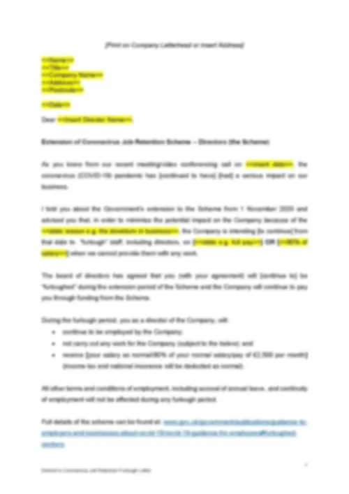 Directors' Furlough Leave Letter